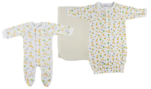 Unisex Newborn Baby 3 Pc Layette Sets