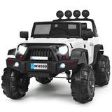 12 V Kids Ride On Truck with Remote Control and Double Magnetic Door-White