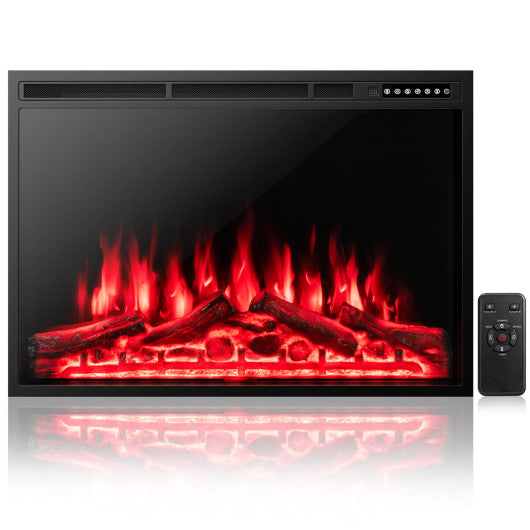 37 Inch Electric Fireplace Recessed with Adjustable Flames