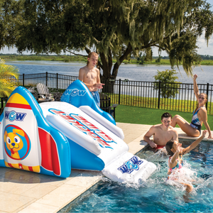 WOW Sports Rocket Pool Slide with Built-In Sprinklers (22-WSL-3892-WOW) by Jupiter Gear