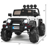 12 V Kids Ride On Truck with Remote Control and Double Magnetic Door-White