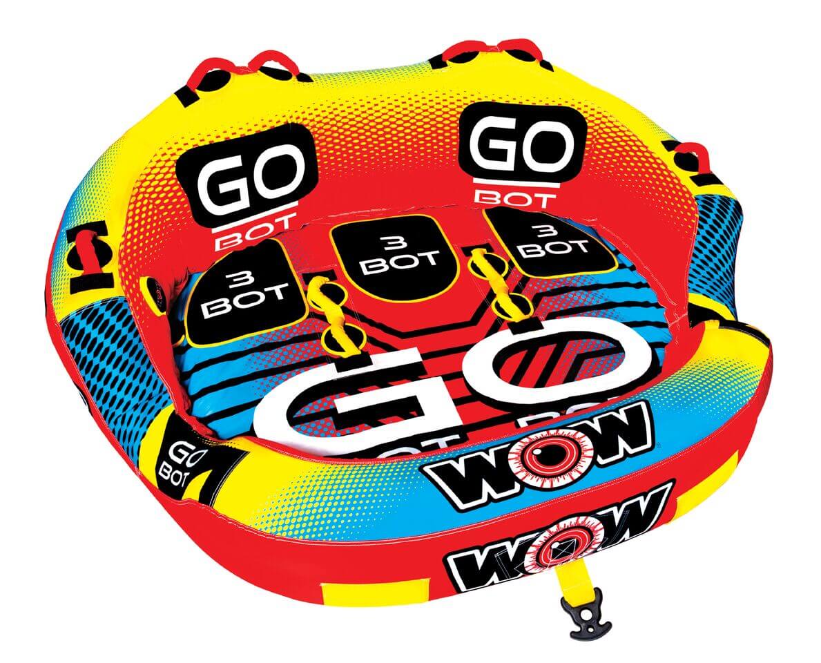 WOW Sports Go Bot 3 Person Towable Water Tube For Pool and Lake (18-1050) by Jupiter Gear