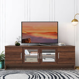 Media Entertainment TV Stand for TVs up to 70 Inches with Adjustable Shelf-Walnut