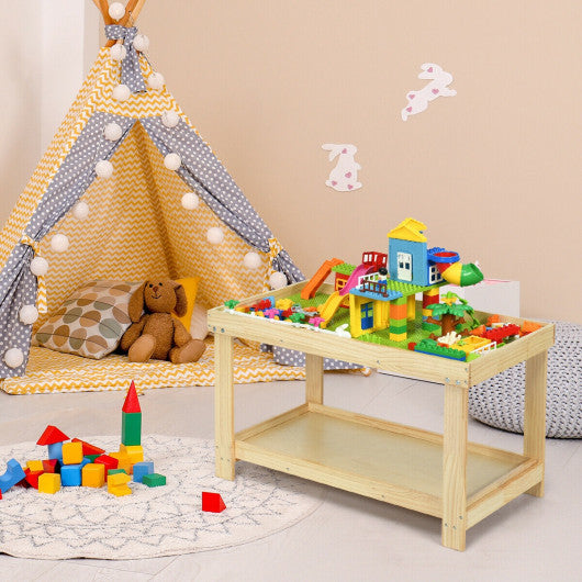 Solid Multifunctional Wood Kids Activity Play Table-Natural