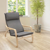 Stable Wooden Frame Leisure Rocking Chair with Removable Upholstered Cushion-Gray
