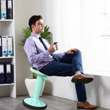 Adjustable Active Learning Stool Sitting Home Office Wobble Chair with Cushion Seat -Green