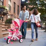 4-in-1 Detachable Baby Stroller Tricycle with Round Canopy -Pink