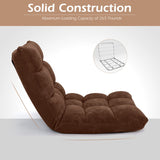 Adjustable 14-position Cushioned Floor Chair-Coffee
