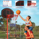 Adjustable Basketball Hoop System Stand Portable with 2 Wheels Fillable Base-Black & Red