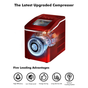 Portable Countertop Ice Maker Machine with Scoop-Red