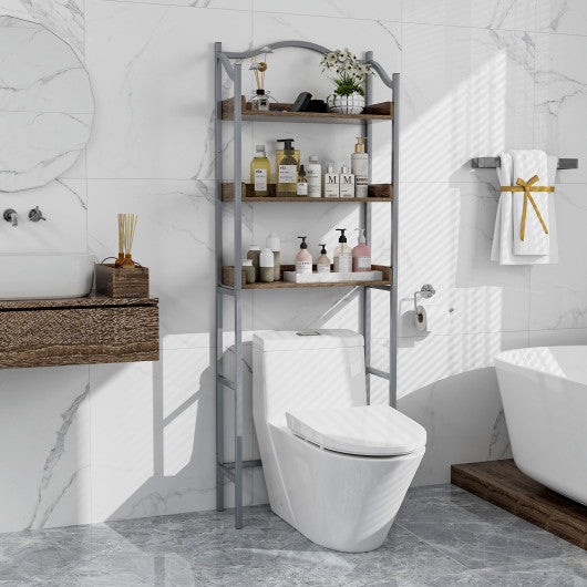 3-Tier Over-The-Toilet Bathroom Spacesaver Storage Rack-Silver