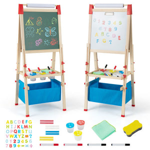 3-in-1 Double-Sided Adjustable Kid Easel for 3-8 Years Old Toddlers