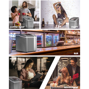 Portable Countertop Ice Maker Machine with Scoop-Silver