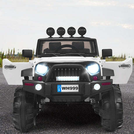 12 V Kids Ride On Truck with Remote Control and Double Magnetic Door-White