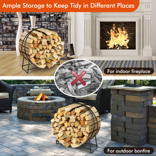 40-inch Tubular Steel Firewood Storage Rack