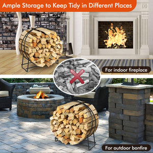 40-inch Tubular Steel Firewood Storage Rack