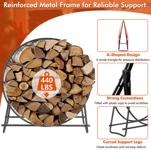 40-inch Tubular Steel Firewood Storage Rack