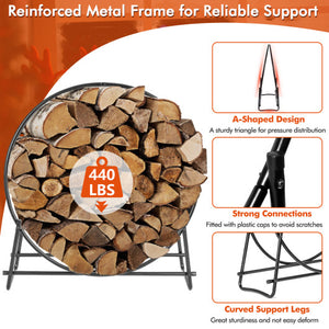 40-inch Tubular Steel Firewood Storage Rack