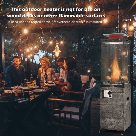 41 000 BTU Propane Patio Heater with Metal Hood-Dark Gray