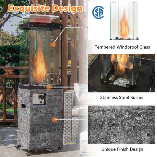 41 000 BTU Propane Patio Heater with Metal Hood-Dark Gray