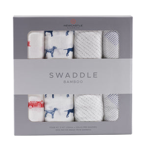 Fire Truck and Dalmatian Bamboo Swaddle Blanket Four Pack - Aiden's Corner Baby & Toddler Clothes, Toys, Teethers, Feeding and Accesories