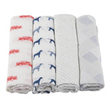 Fire Truck and Dalmatian Bamboo Swaddle Blanket Four Pack - Aiden's Corner Baby & Toddler Clothes, Toys, Teethers, Feeding and Accesories