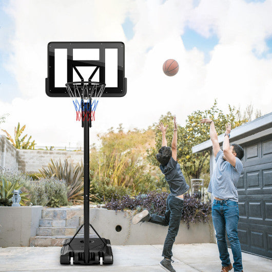 Portable Basketball Hoop with 8 to 10 Feet 5-Level Height Adjustable
