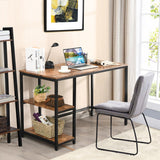 47"/55" Computer Desk Office Study Table Workstation Home with Adjustable Shelf Rustic Brown-M