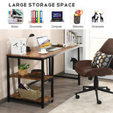 47"/55" Computer Desk Office Study Table Workstation Home with Adjustable Shelf Rustic Brown-M