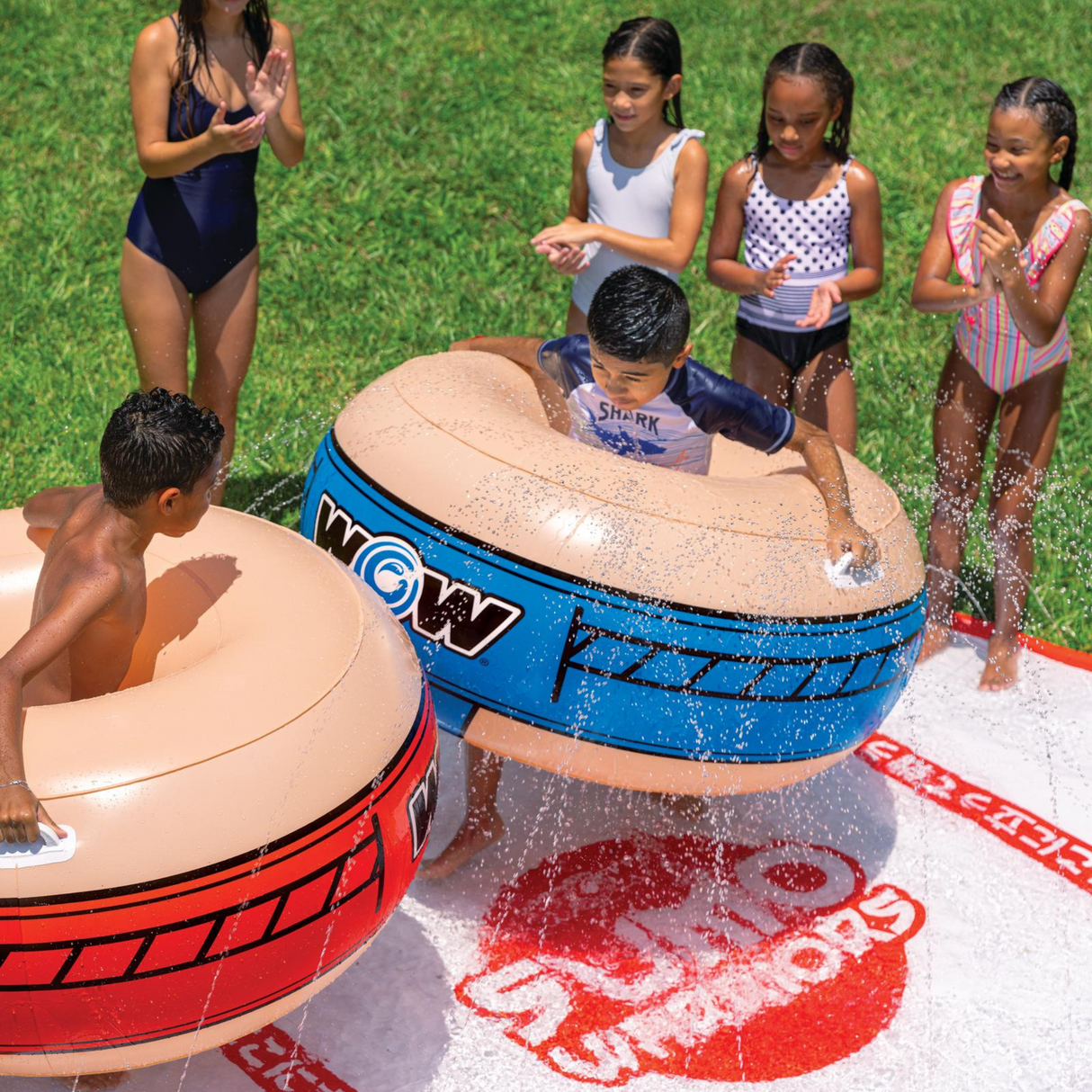 WOW Sports 10ft Sumo Wrestling Spray Pad with 2 Sumo Belly-Bumpers (23-WSM-4805-WOW) by Jupiter Gear