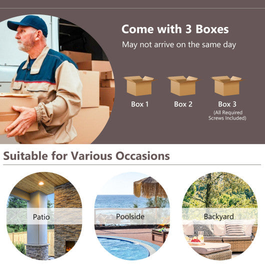 4 Pieces Patio Rattan Furniture Set with Tempered Glass Coffee Table-Black