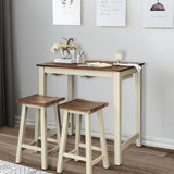 Counter Height Pub Table with 2 Saddle Bar Stools