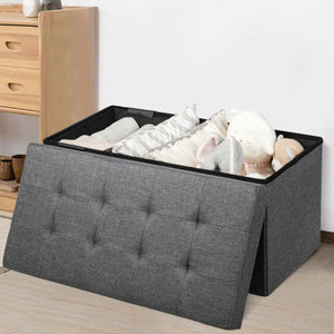 31.5 Inch Fabric Foldable Storage with Removable Storage Bin-Dark Gray