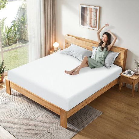 8 Inch Foam Medium Firm Mattress with Jacquard Cover-Queen Size