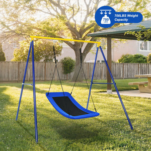 700lb Giant 60 Inch Skycurve Platform Tree Swing for Kids and Adults-Blue