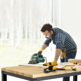 48 Inch Adjustable Solid Oak Workbench with 2000lbs Heavy-Duty Capacity-Natural