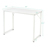 L Shaped Computer Desk and Writing Workstation for Home and Office-White