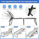 Foldable Recline Lounge Chair with Adjustable Backrest and Footrest-Gray