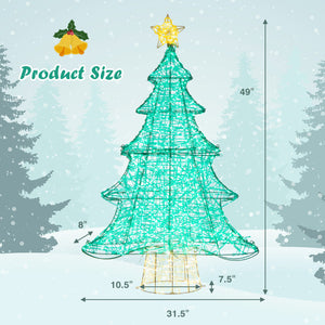 4 Feet Lighted Artificial Christmas Tree with 520 LED Lights and Top Star