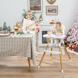 4-in-1 Convertible Baby High Chair Infant Feeding Chair with Adjustable Tray-Beige