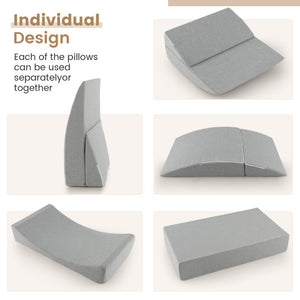 4-in-1 Convertible Folding Sofa Bed with High-Density Foam-Gray