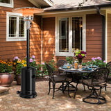 50000 BTU Stainless Steel Propane Patio Heater with Trip over Protection-Black