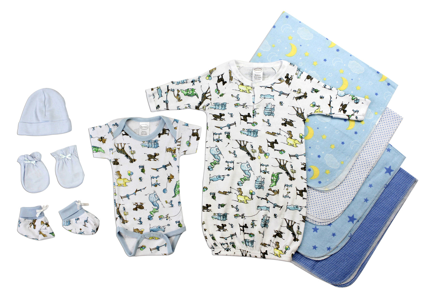Newborn Baby Boys 9 Pc Layette Baby Shower Gift Set