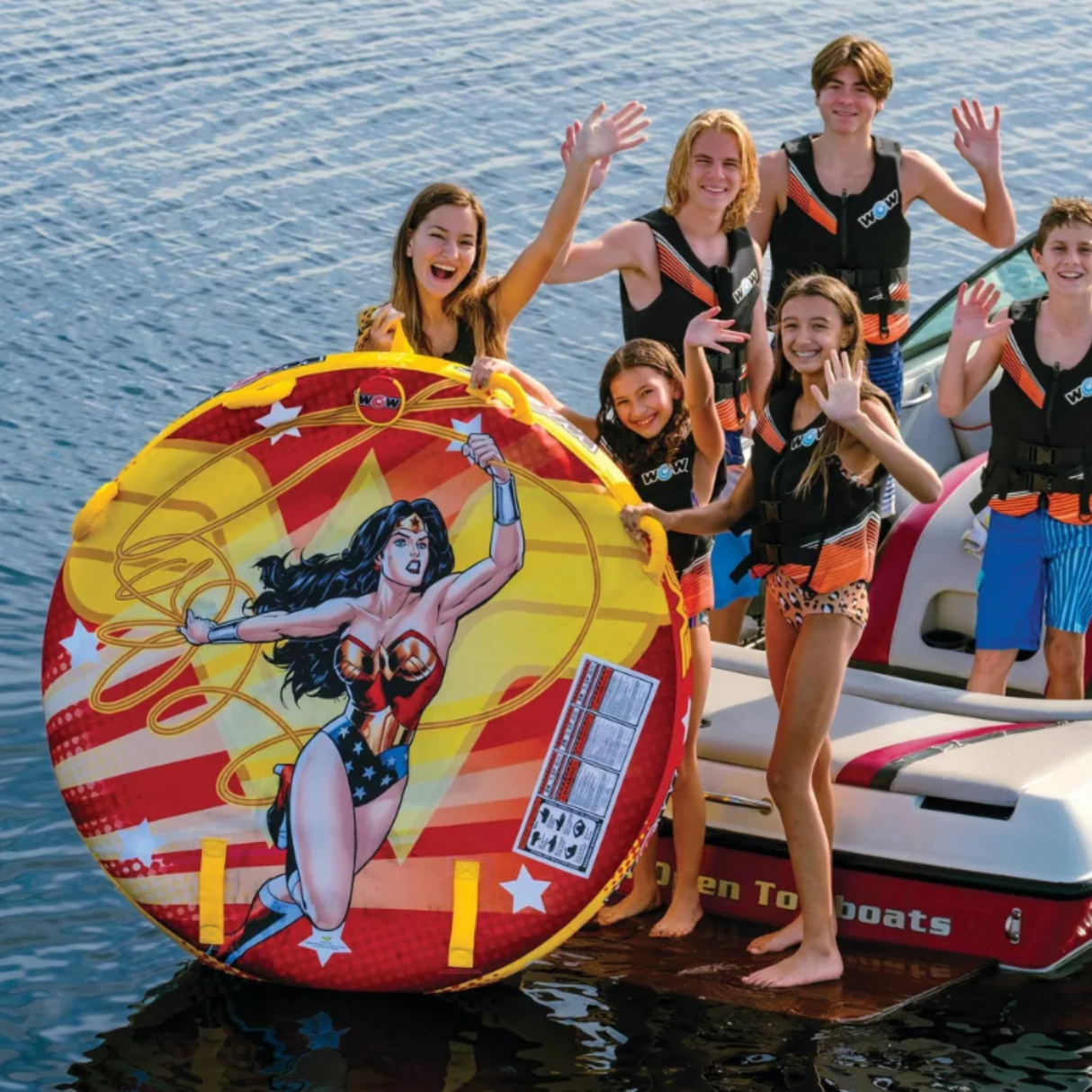 WOW Sports DC Comics Wonder Woman 2-Person Soft Top Deck Tube Towable by Jupiter Gear