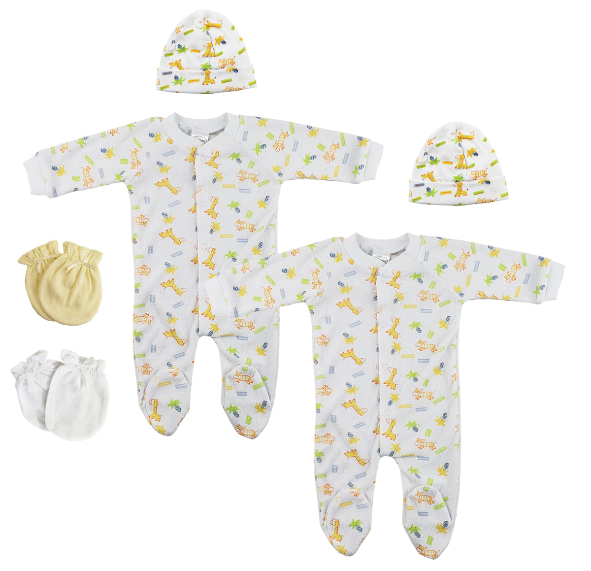 Unisex Closed-toe Sleep & Play with Caps (Pack of 6 )