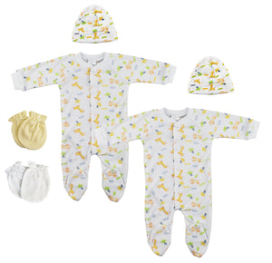 Unisex Closed-toe Sleep & Play with Caps (Pack of 6 )
