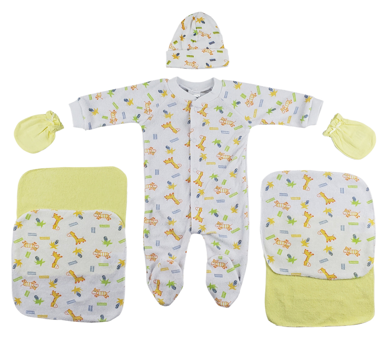 Sleep-n-Play, Cap, Mittens and Washcloths - 7 pc Set