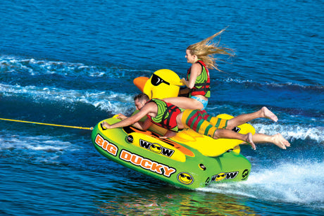 WOW Sports Big Ducky 3 Person Towable Water Tube For Pool and Lake (18-1140) by Jupiter Gear