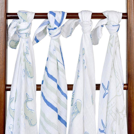 Ocean Friends Swaddle Blanket Four Pack - Aiden's Corner Baby & Toddler Clothes, Toys, Teethers, Feeding and Accesories