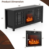 58 Inch Fireplace TV Stand with Adjustable Shelves for TVs up to 65 Inch-Black
